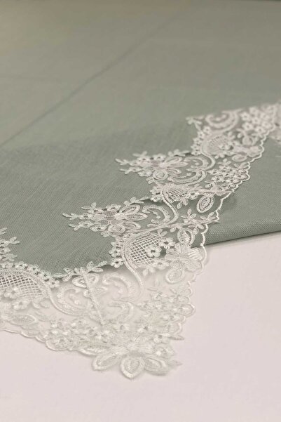 HOBİ YILDIZ Kenarı Fransız Güpürlü 8/12 Kişilik Masa Örtüsü