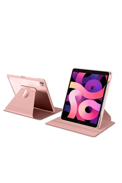 UnDePlus Apple Ipad Pro 12.9 5. Nesil Kılıf Şeffaf Dönebilen Kalem Bölmeli A2...