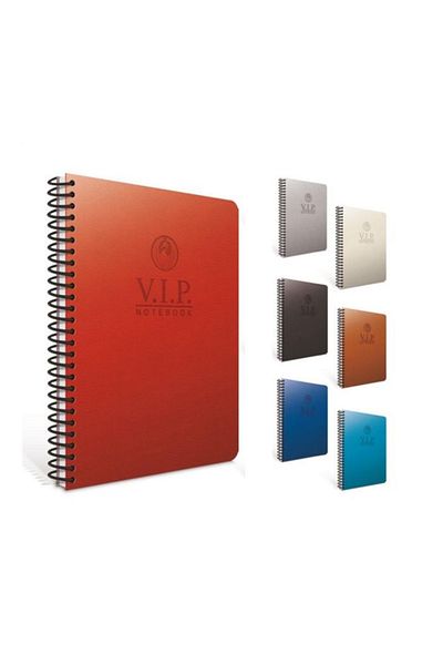 Gıpta Vip Spiral Leather Cover Notebook 17x24 140 Sheets Striped