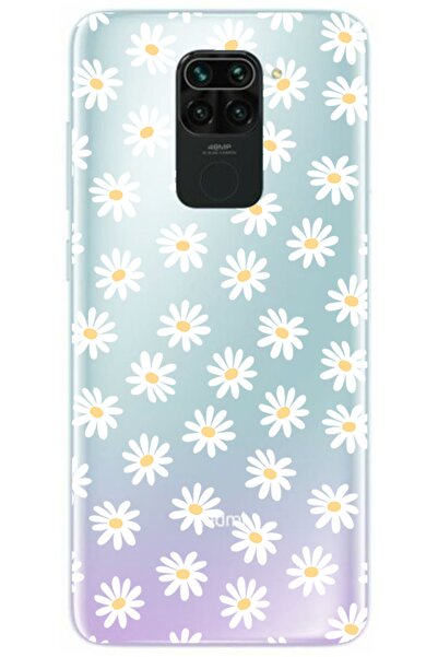 WANNA PROTECT Xiaomi Redmi Note 9 Papatya Desenli Desenli Şeffaf Silikon Kılıfı