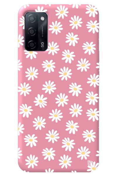 WANNA PROTECT Oppo A52 Pink Color Premium Velvet Daisy Patterned Silicone Pho...