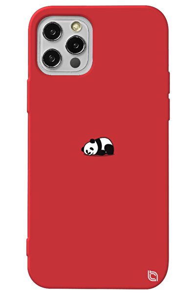 WANNA PROTECT Iphone 13 Pro Max Kırmızı Renkli Premium Içi Kadifeli Panda Des...