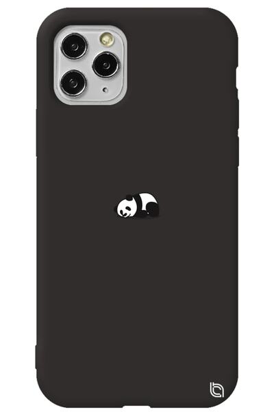 WANNA PROTECT iPhone 11 Pro Max Black Color Premium Velvet Panda Patterned Si...