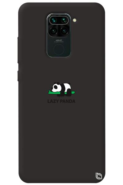 WANNA PROTECT Xiaomi Redmi Note 9 Siyah Renkli Premium Içi Kadifeli Panda Des...