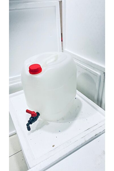 yağmur plastik 30 Litre Bidon Varil Büyük Geniş Musluklu Beyaz