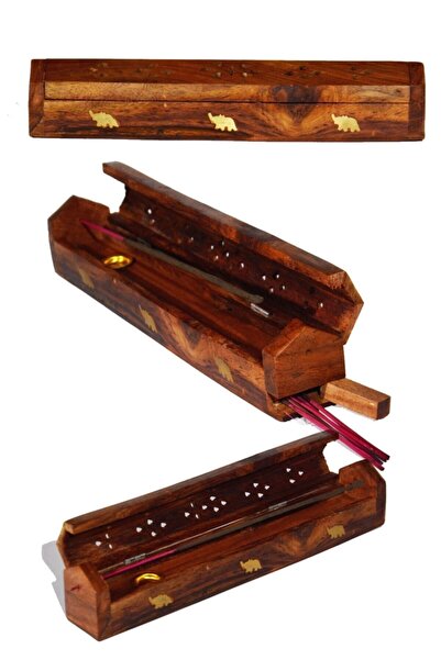 ENJOY SHOP Ahşap Tütsü Kutusu 25 Cm 20 Adet Çubuk Tütsü ,