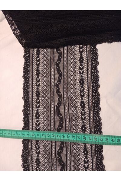 REMSATİC Likralı Dantel - Güpür Siyah Renk Geniş