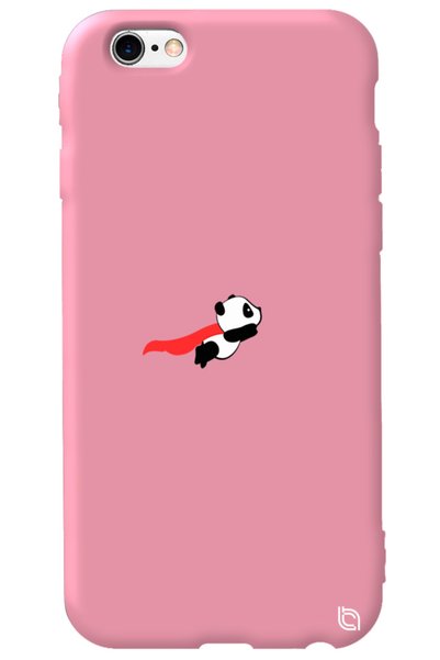 WANNA PROTECT iPhone 6 6S Pink Color Premium Velvet Panda Patterned Silicone ...