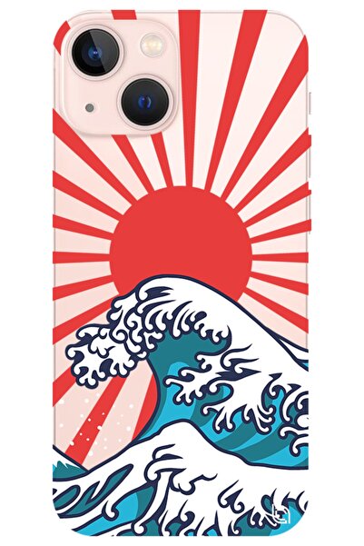 WANNA PROTECT Iphone 13 Japon Desenli Desenli Şeffaf Silikon Telefon Kılıfı