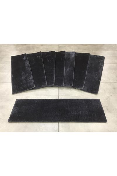 Bonny Home Black Plush Ladder - Non-Slip Leather Step Mat (1 PC)