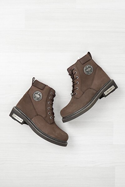 Harley Davidson Jim Γυναικείες μπότες Nubuck σε σκούρο καφέ