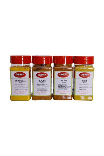 CANKAT BAHARAT Kajun , Fajita , Köri , Zerdeçal 4'lü Set