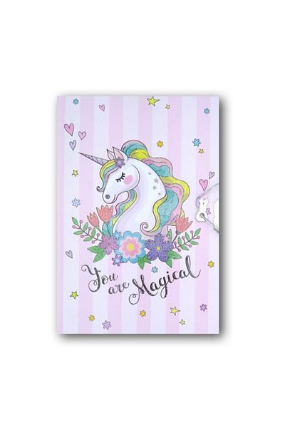 ÇINAR DEFTER Çınar Uni Note Locked Diary & Diary Book Unicorn Magical