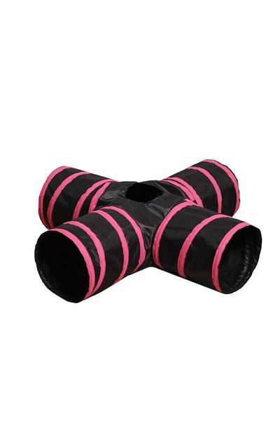 Beyzatex Cat Tunnel 4 Way Pet Play Tunnel Collapsible Tunnel