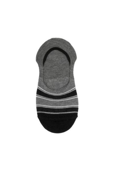2AS جوارب باليرينا مخططة باللون الأسود والرمادي
