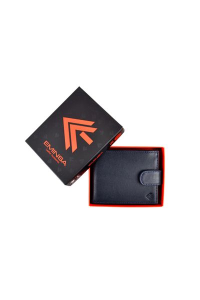 Eminsa Men's Navy Blue Leather Wallet