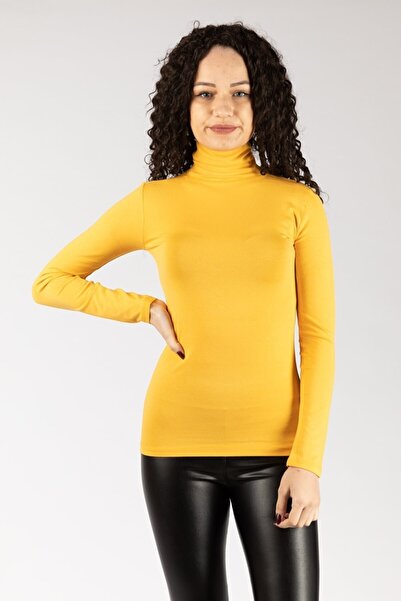 NACAR STORE Yellow Lycra Women's Bodysuit - Long Sleeve, Full Neck