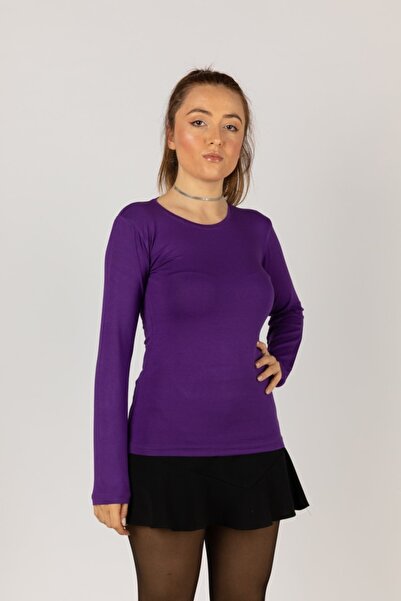 NOBLE STORE Στρογγυλή λαιμόκοψη μακρυμάνικο κορμάκι Lycra