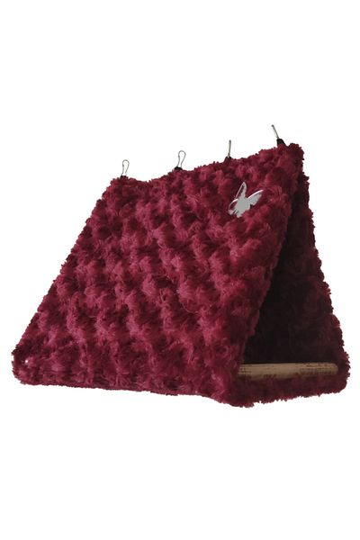 Akat Cosy Large Size Rodent Hammock - Cozy Fluffy Burgundy Parrot