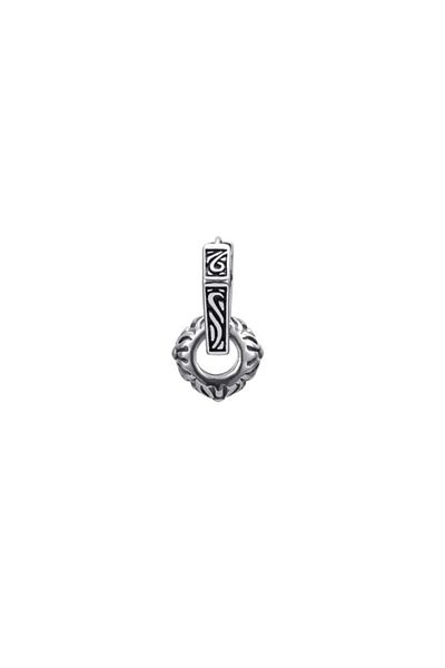 northstarshop Large Antique Design Combination Ring Accessory Snap Hexagon Tribal Men's 316l Steel Earrings