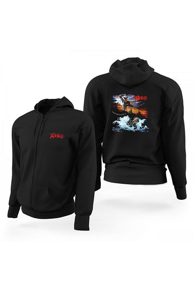 Z zepplin Φούτερ με μαύρη κουκούλα με φερμουάρ Dio Holy Diver Limited Edition
