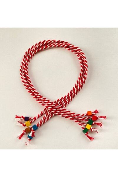 Perle88 Kırmızı Marteniçka Kırmızı Beyaz Bileklik Ipi Boncuklu 10lı