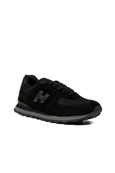 Hammer Jack Lace-up Genuine Leather Sports Shoes Black 07 19250 G