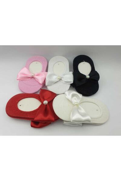 KARDEŞLER BABY Bebek Fiyonk Incili Babet Çorap 5 Li Set