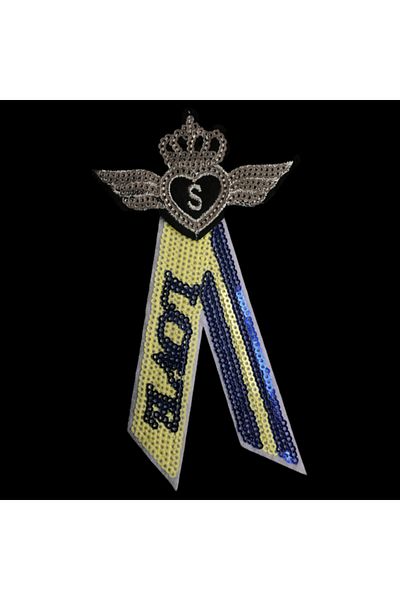 Bukle İplik Coroană cu figură de coroană Love Written Heat Sticking - Accesoriu - Patch (1 bucată)