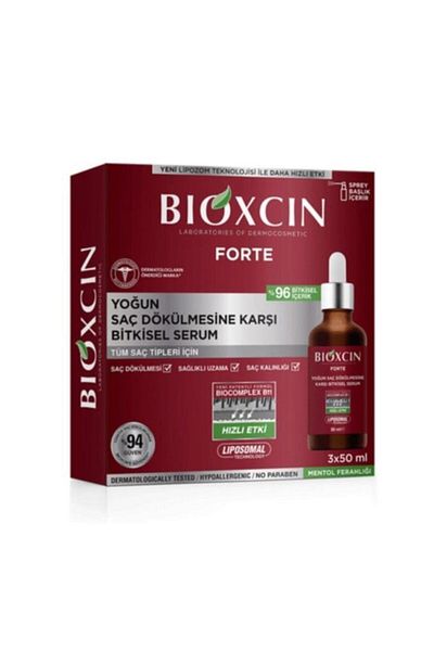 Bioxcin Forte Intensive Anti-Hair Loss - Herbal Hair Serum 3 X 50 Ml, New Box