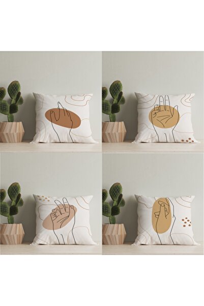 LadiesHome 4 bucăți de huse pentru perne digitale cu design special, cu două ...