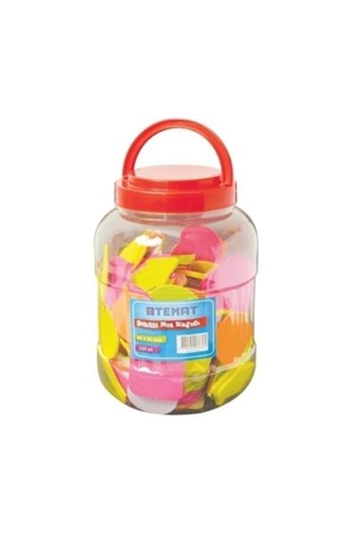 Temat 45 * 50 Mm Shaped Note Paper, 200 Piece Jar 20 Sheets 4 Colors
