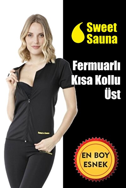Sweet Sauna Sauna Short Sleeve Zippered Top and Bottom Thermal Suit in Sweat ...