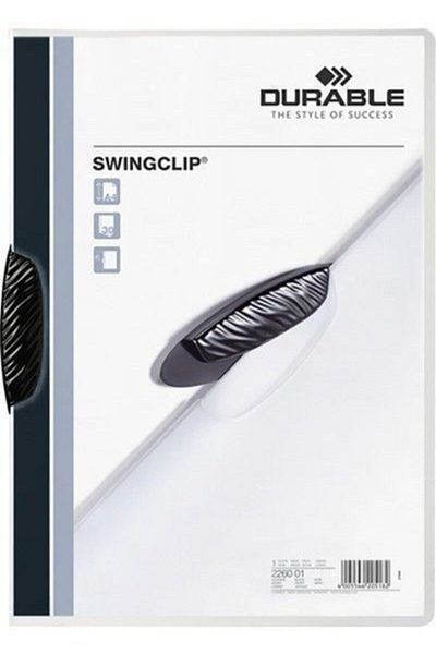 Durable A4 Black Swingclip - 30 Pages with Center Clip, Compression 2260