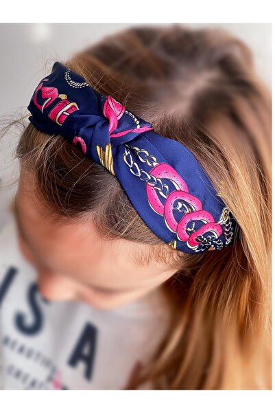 QUEEN AKSESUAR Eșarfă mare cu noduri din satin, coroană cu model de lanț, cor...