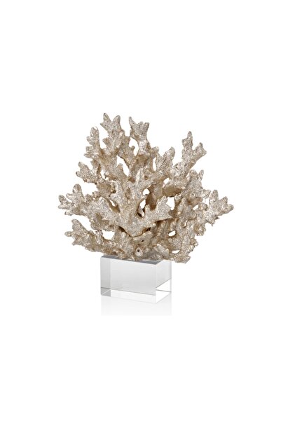 Cemile Kristal Ayak Gümüş Mercan 25x7x27 Cm