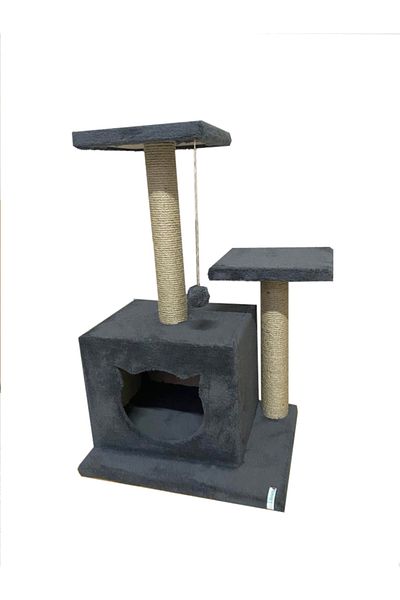 Nursoft Cat House with Stepped Nest Cat Scratching (CAT Look) - anthracite