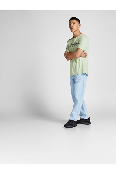 Jack & Jones Ανδρικό μπλουζάκι με στάμπα παστέλ πράσινο