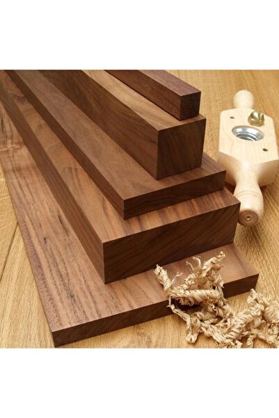 iAhşap (1X5 CM X 125 CM 2 ADET) Ceviz Kereste Ahşap Çıta Taslak Tahta Ve Blok