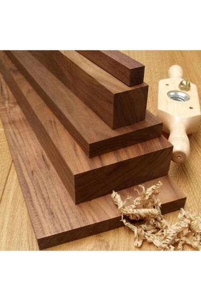 iAhşap (2x5 cm x 25 cm 1 Adet) Ceviz Ahşap Çıta Taslak Tahta Blok ve Kereste