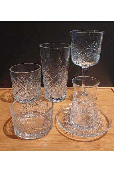 Paşabahçe Timeless Glass and Bowl Set 44 Pieces
