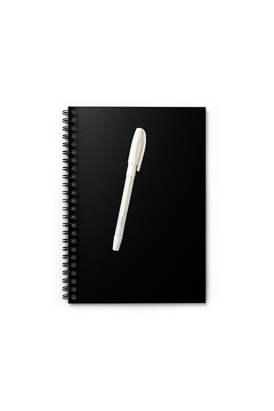 Red Whiter Black Notebook 14x20 Black Notebook with 60 Pages and White Gel Pen