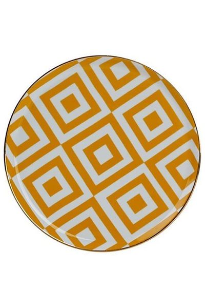 Porland Morocco Flat Plate Pattern4 Yellow 20cm
