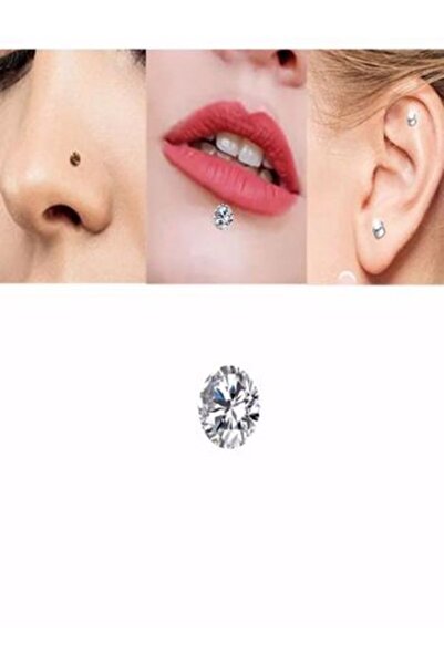 TakıConcept Deliksiz Ultra Güçlü Mıknatıslı Kulak Dudak Fake Piercing Tek Taş...