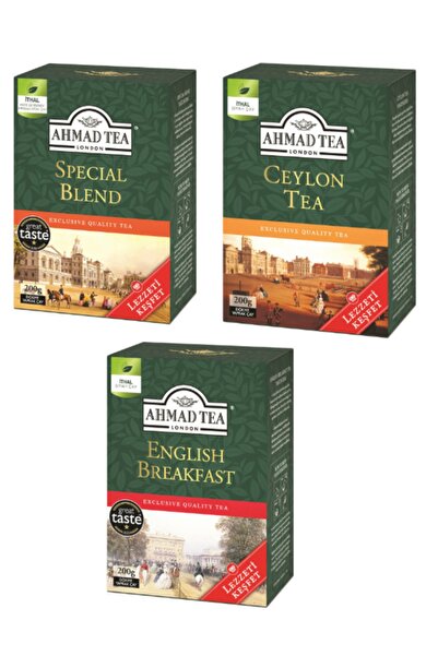 Ahmad Tea Gurme Set Special Blend 200 Gr , Ceylon 200 Gr Dökme, English Break...