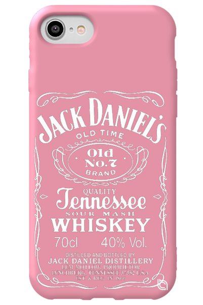 WANNA PROTECT iPhone 7 Pink Color Premium Velvet Inside Whiskey Patterned Sil...