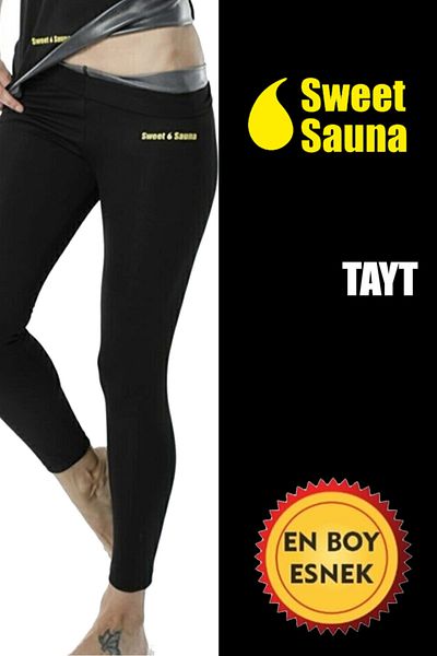 Sweet Sauna بنطال رياضي حراري للجنسين باللون الأسود