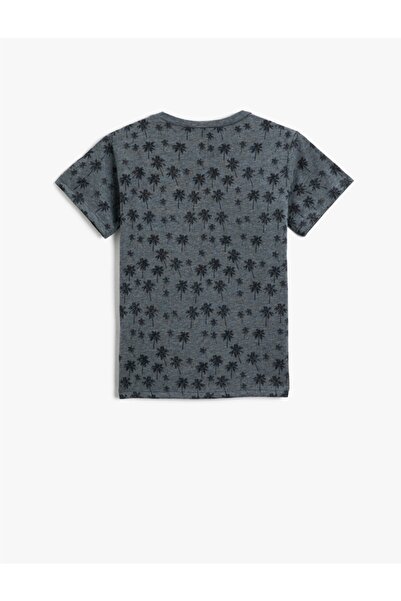 Koton Fiú pálmafára nyomtatott rövid ujjú pamut póló