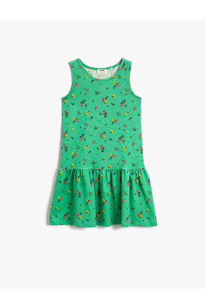 Koton Κοριτσίστικο Floral Αμάνικο Φόρεμα Βαμβακερό