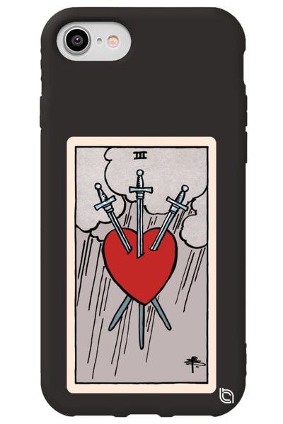 WANNA PROTECT iPhone 8 Black Color Premium Velvet Inside Tarot Heart Patterne...